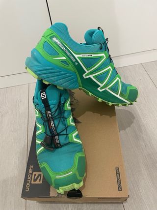 Zapatillas Salomon Speedcross 4 GTX W Azul y Verde