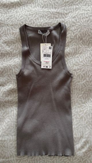 Camiseta tirantes canalé Mango Talla M