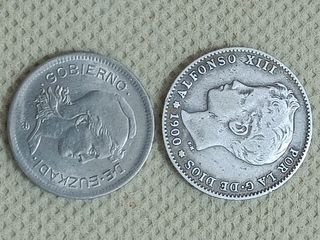 Dos Pesetas 1900 y 1937