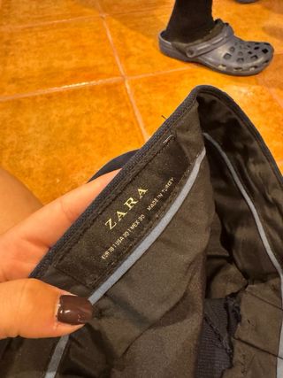 Pantalón de traje azul hombre