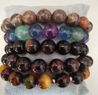 Pulsera minerales naturales plata 925