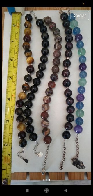 Pulsera minerales naturales plata 925