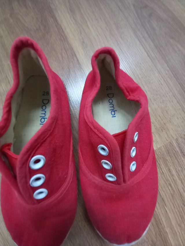 Zapatillas lona niño rojas talla 28