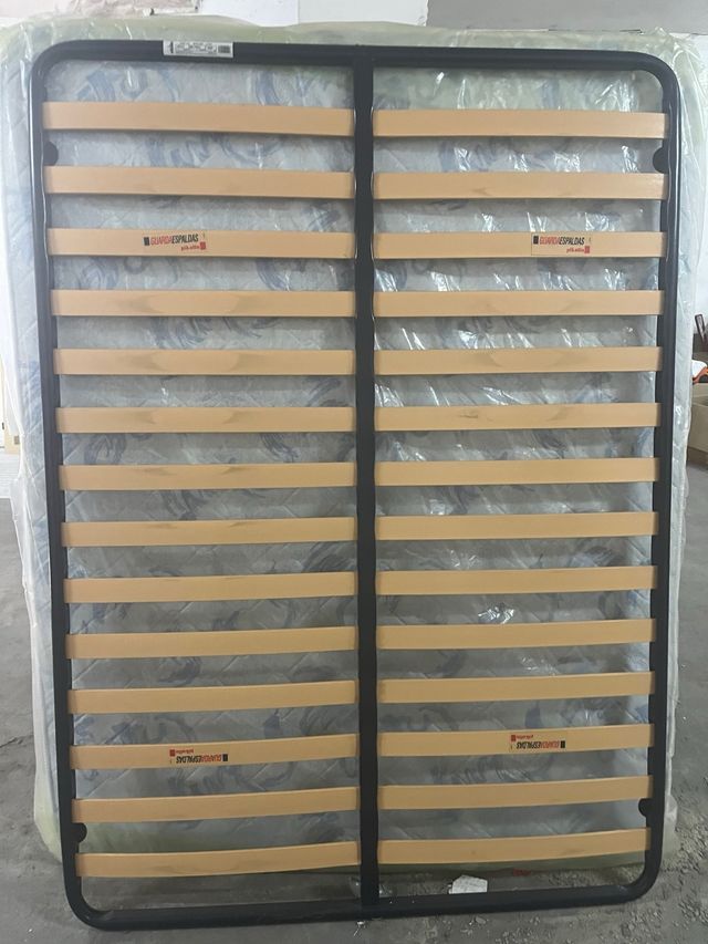 Somier metálico con láminas de madera