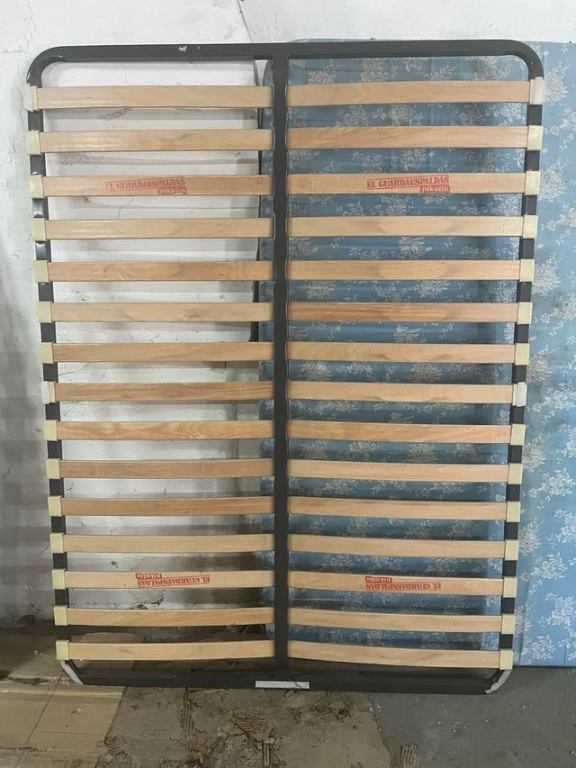 Somier metálico con láminas de madera