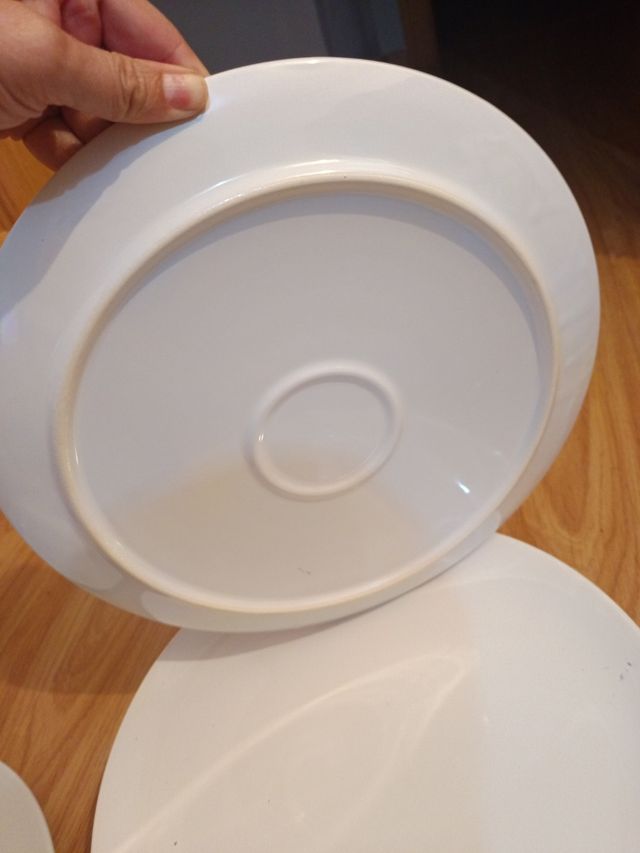 5 Platos Llanos Blancos Cerámica 32cm