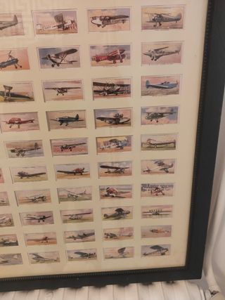 Colección cromos aviones tabaco enmarcada
