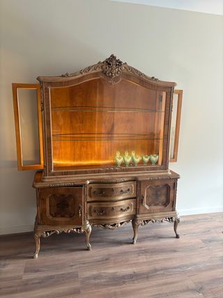 Vitrina antigua madera y cristal
