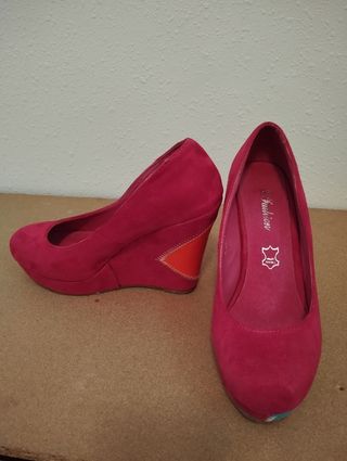 Zapatos de cuña mujer multicolor