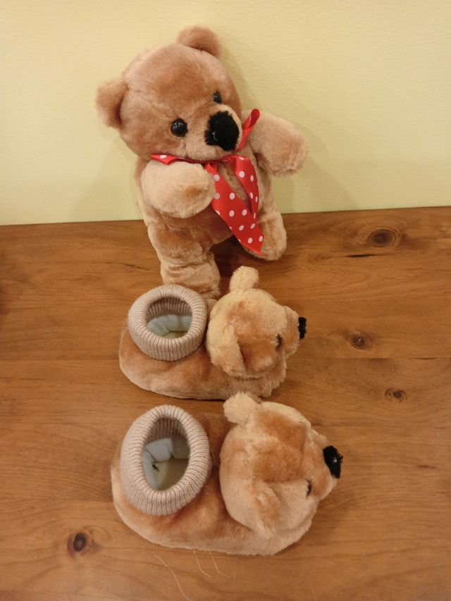 Zapatillas de peluche niño oso varias tallas 