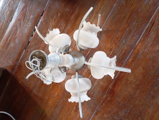 Lámpara vintage plata y blanco