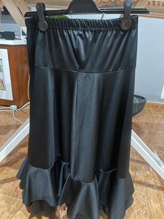 Falda Flamenco Baile Talla 10 Negra