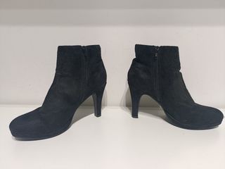 Botines de tacón negros terciopelo