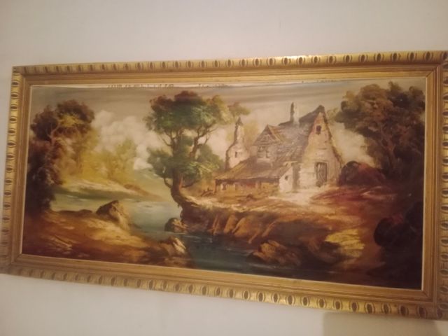 Pintura Paisaje con Casa Fernando Jiménez.cada una