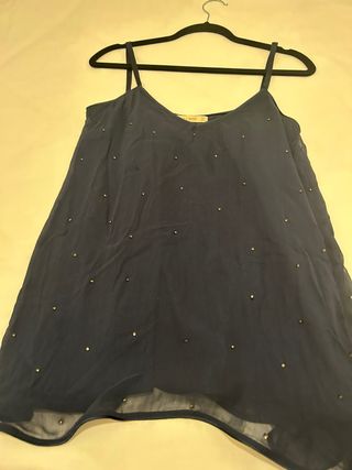 Blusa tirantes S con pedrería