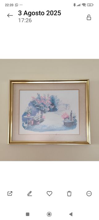 Cuadro decorativo pared dorado