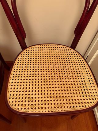 Pareja Sillas Thonet Madera y Rattan