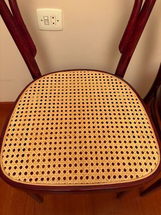 Pareja Sillas Thonet Madera y Rattan