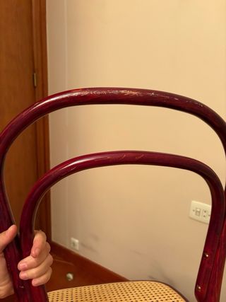 Pareja Sillas Thonet Madera y Rattan