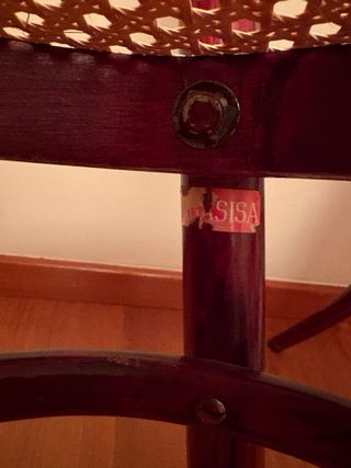 Pareja Sillas Thonet Madera y Rattan