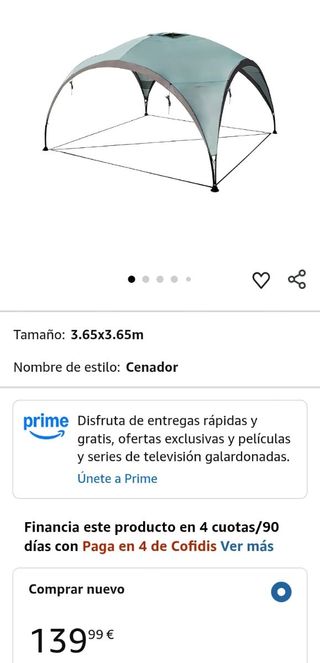 Cenador Plegable Amazon Basics 3,65 m Verde