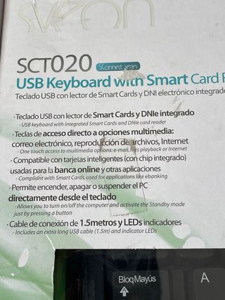 Teclado Sveon SCT020 USB con Lector Tarjetas