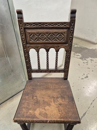 Silla Antigua Madera Tallada