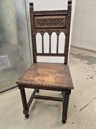 Silla Antigua Madera Tallada