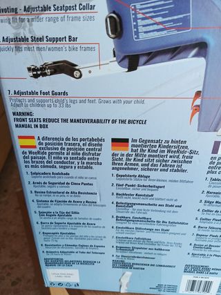 Silla bici bebé WeeRide 0-15kg