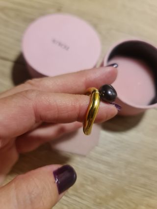 Anillo Tous Perla Negra y Oro 
TALLA 12