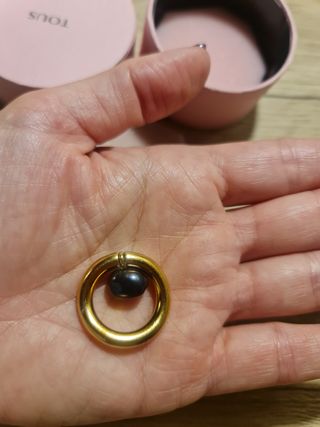 Anillo Tous Perla Negra y Oro 
TALLA 12