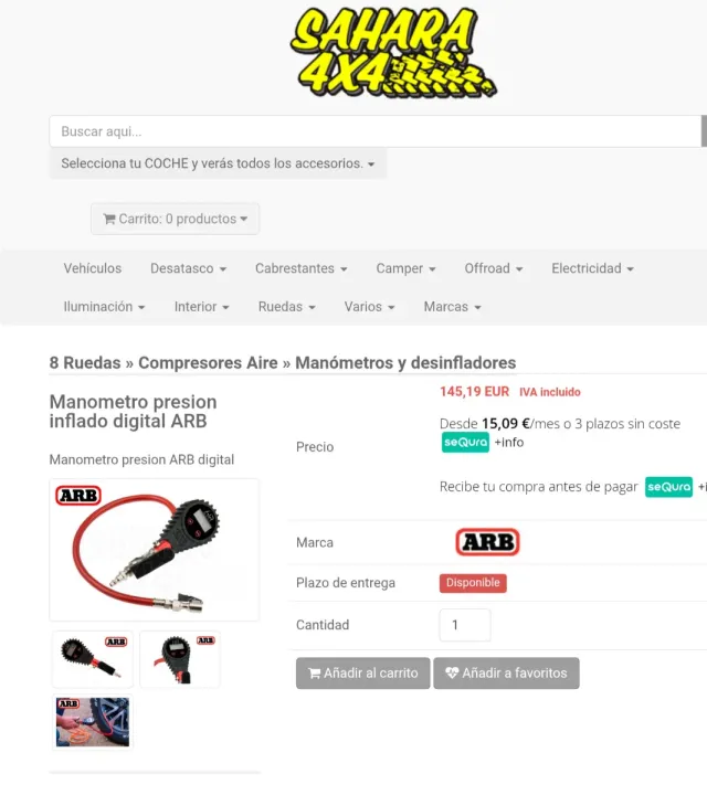 Manómetro Digital Presión Inflado ARB