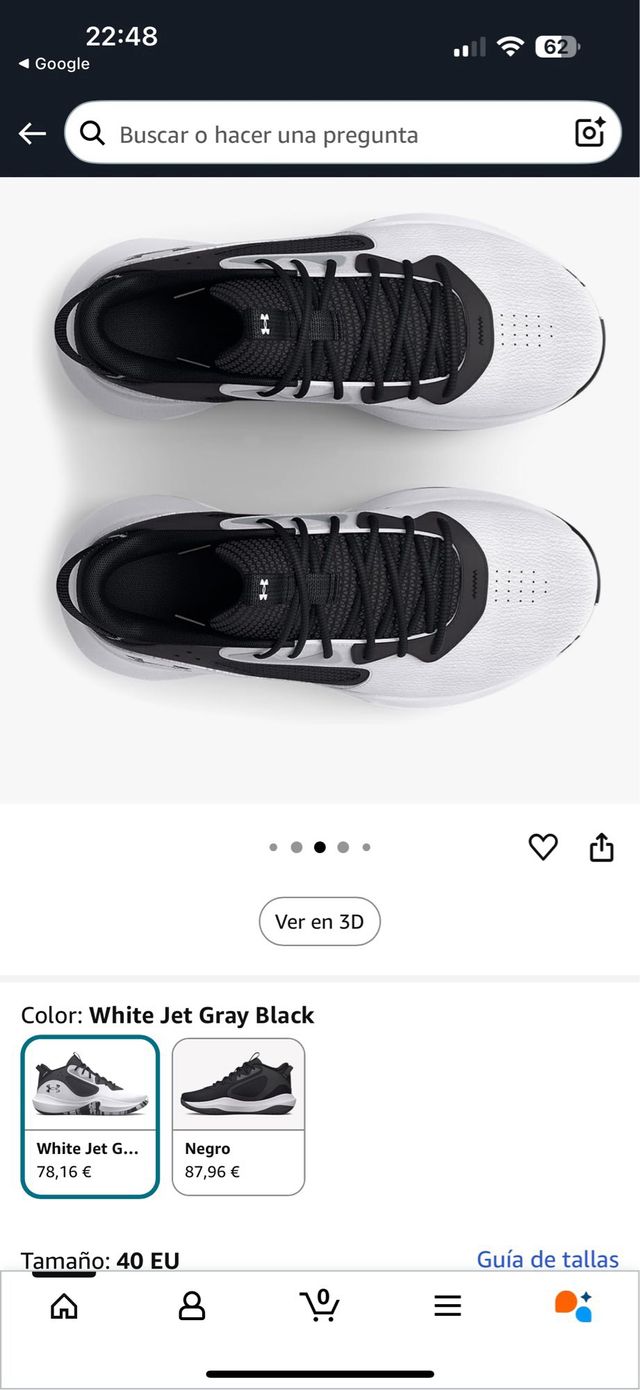 Zapatillas Under Armour Hombre Negras y Blancas