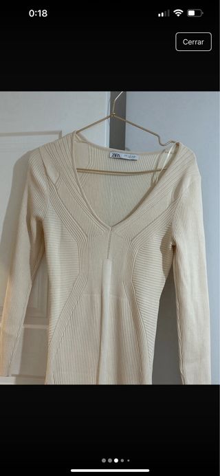 Vestido midi Zara beige