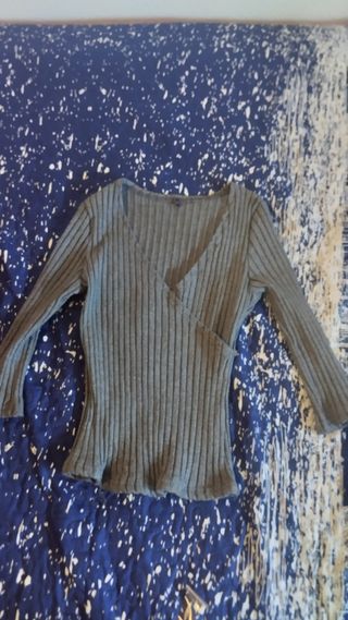 Suéter ajustado gris invierno talla única