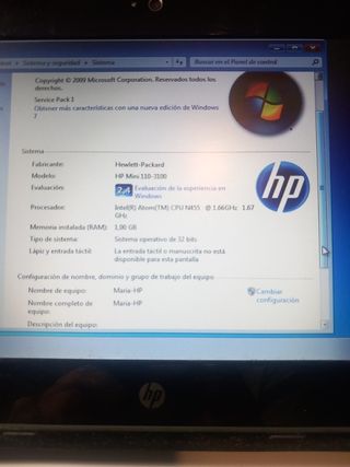 HP Mini 110-3100 Portátil