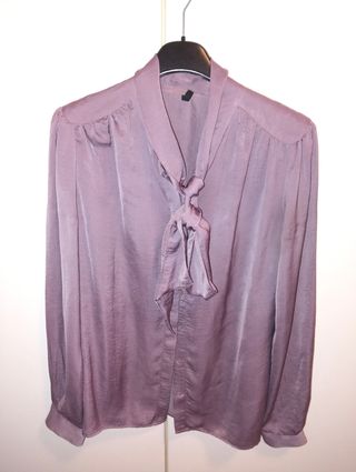 Camicia Benetton viola con fiocco