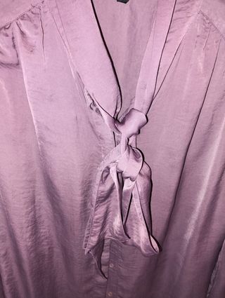 Camicia Benetton viola con fiocco