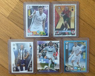 5 Cromos de Fútbol Pepe (Porto y Real Madrid)