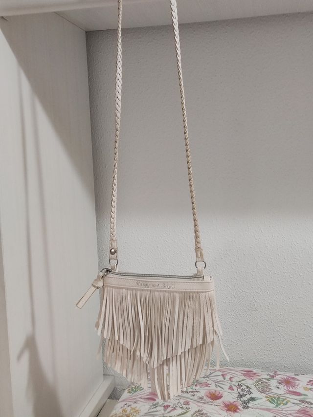 2 Bolsos niña H&M flecos rosa y blanco,nuevos