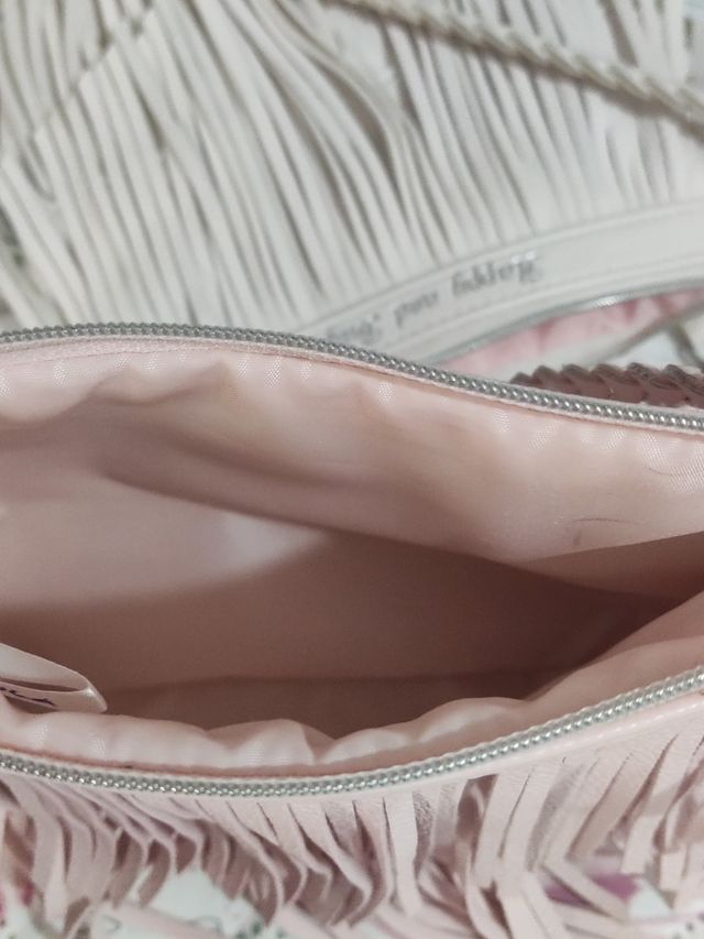 2 Bolsos niña H&M flecos rosa y blanco,nuevos