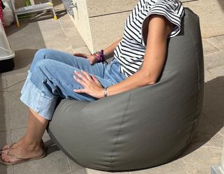 Puff relax polipiel gris