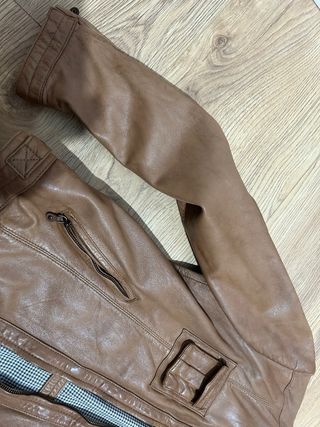 Cazadora Piel Marrón Massimo Dutti
