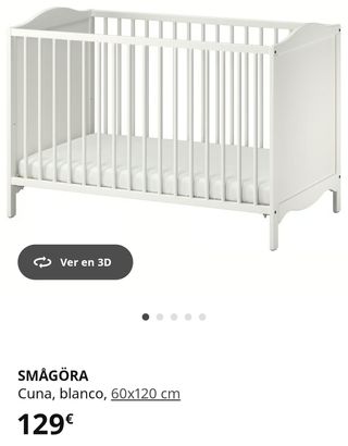 Cuna SMÅGÖRA blanca 60x120 cm