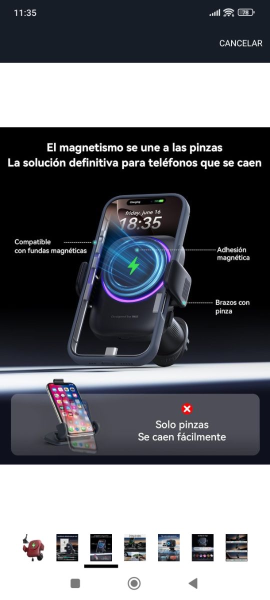 INIU Cargador y Soporte Coche Magsafe