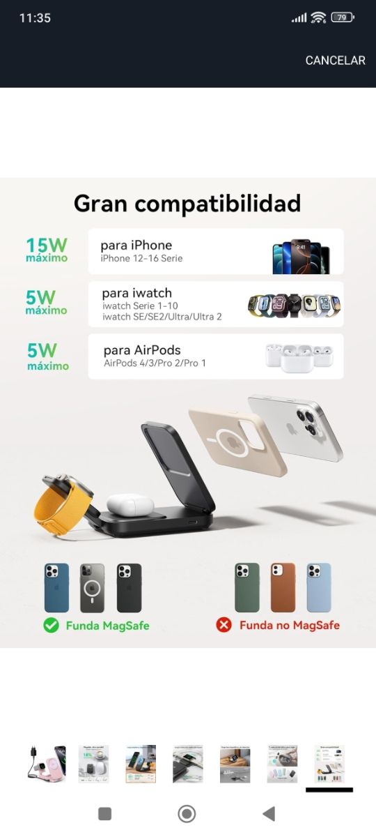 Cargador Inalámbrico Magnético 3 en 1 INIU