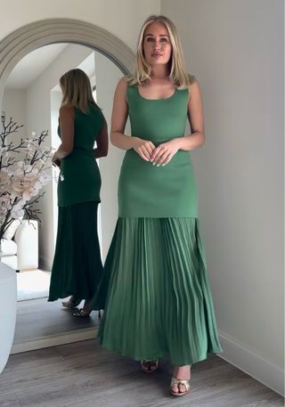 Vestido punto combinado 