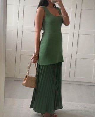 Vestido punto combinado 