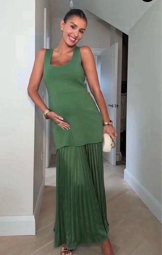 Vestido punto combinado 