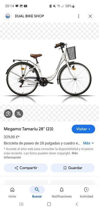 Bicicleta Megamo Tamariu 28